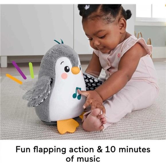 Fisher-Price Baby Plush Baby Toy Flap & Wobble Penguin with Music and Motion - Picture 3 of 7